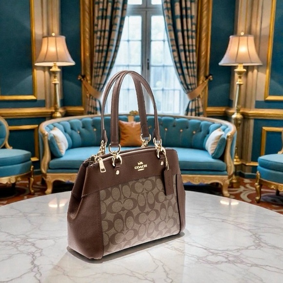 COACH Mini Brooke Tan/Khaki Carryall Satchel - Picture 2 of 10